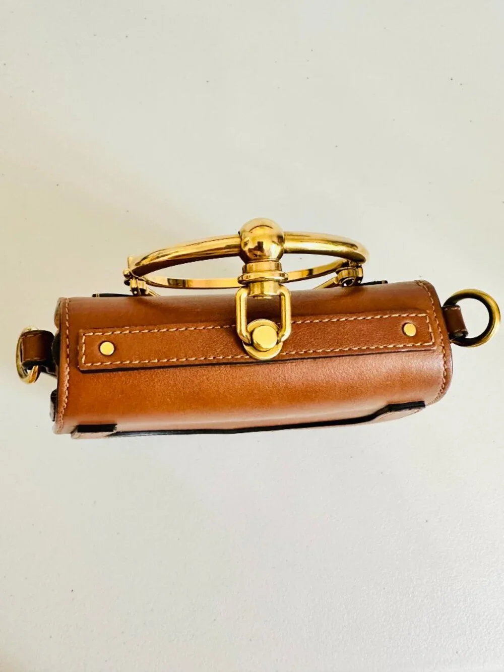 CHLOE NILE BRACELET SMALL BAG CARAMEL TAN CROSSBODY SATACHEL  MADE IN ITALY - Picture 5 of 11